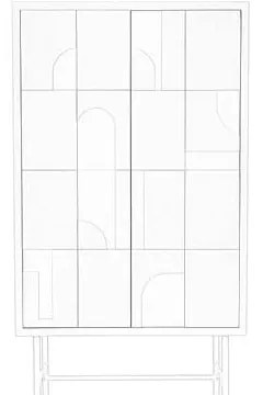 Светлосиво шкафче 70x140x40 cm Funk – White Label