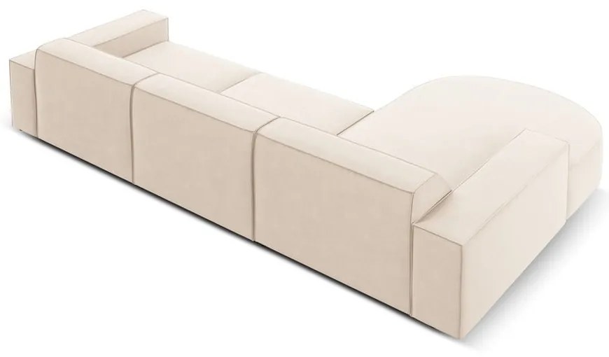 Ъглов диван от бежово кадифе (ляв ъгъл) Jodie - Micadoni Home