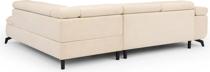 Кремав шенилов ъглов диван (десен ъгъл L форма) Marbeya – Ropez