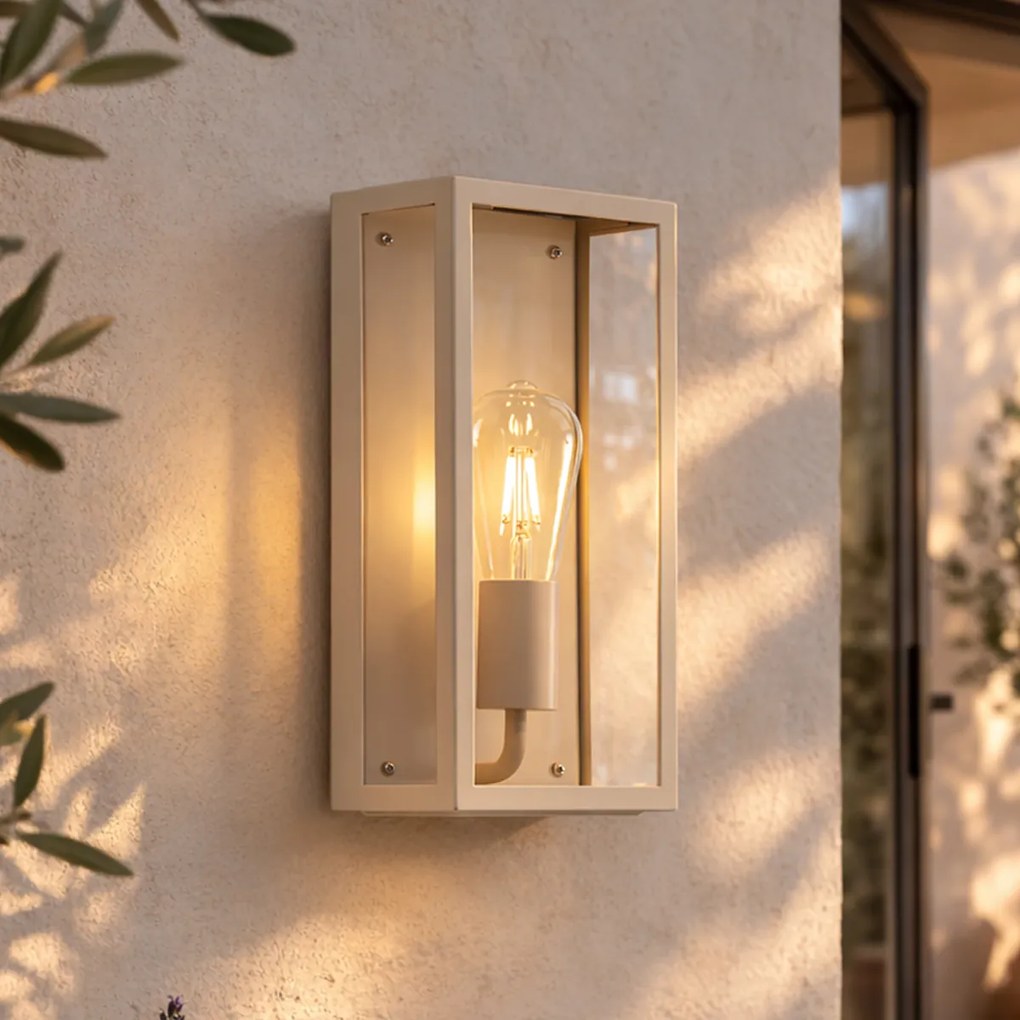 Класическа външна стенна лампа бежова IP44 - Rotterdam