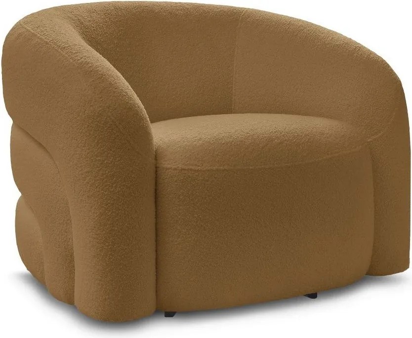 Въртящо се кресло от прежда с примки от букле в цвят горчица Elina – Bobochic Paris