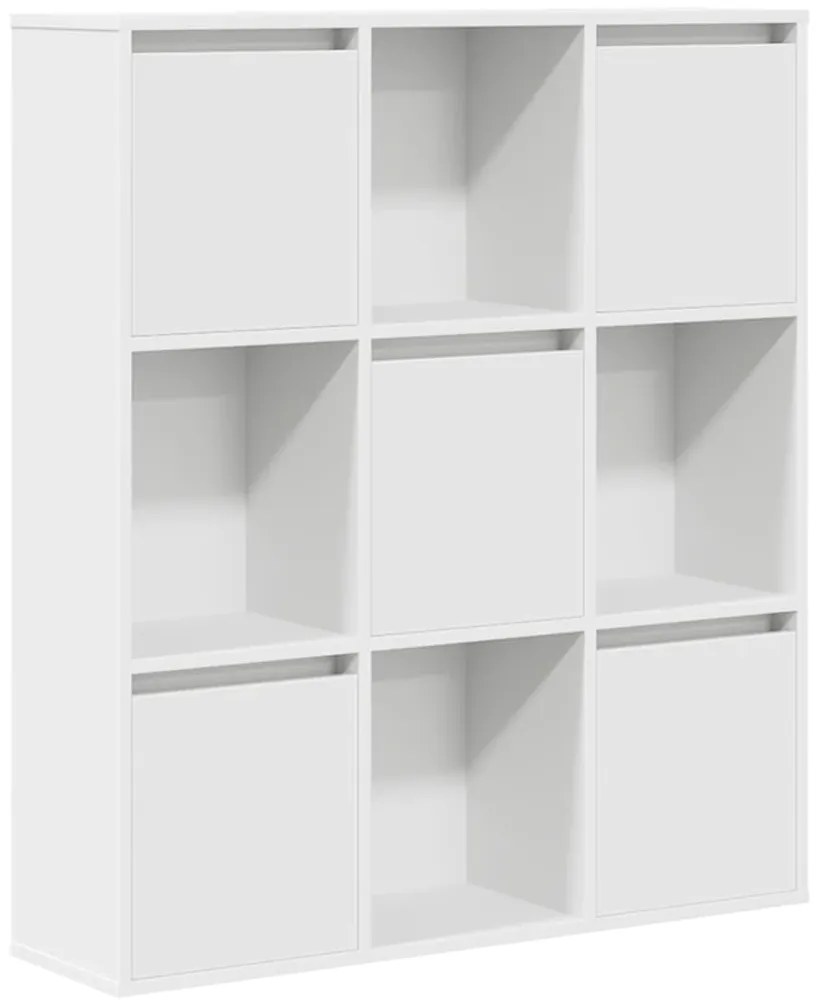 860400 vidaXL Библиотека, бяла, 89x24x101,5 см, инженерно дърво