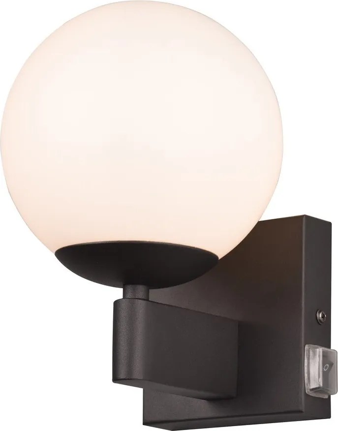 Матово черно стенна лампа ø 14 cm Kula – Trio