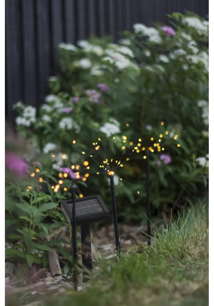 LED потапящи външни осветителни тела в комплект 3 бр. със соларен панел (височина 40 cm) Firework – Star Trading