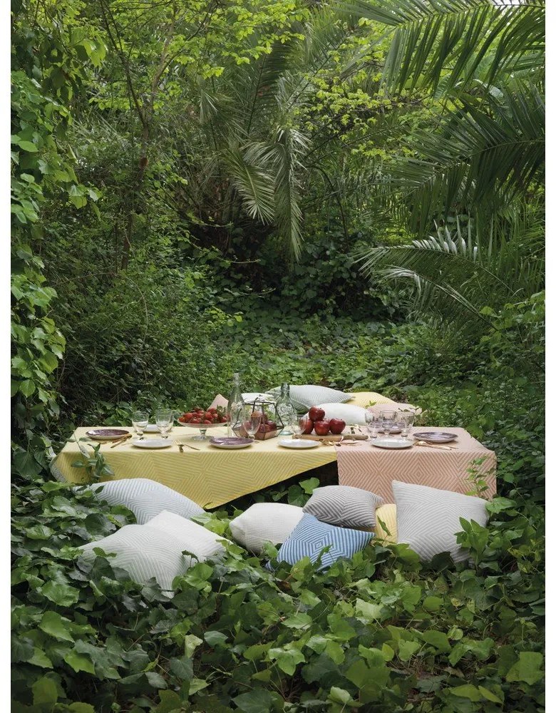 Светлосиво каре със съдържание на памук , 140 x 180 cm Tebas - Euromant