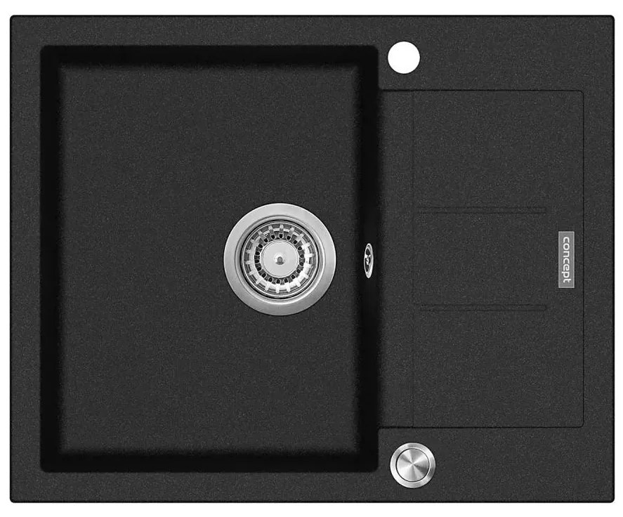 Concept DG05C45BC - Кухненска мивка CUBIS 50x62 см гранит/черна