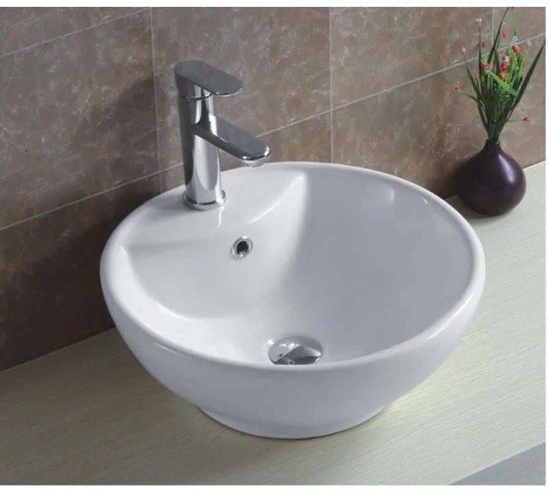 Мивка за баня ICB 861, монтаж върху плот, порцелан, бял, 46x46x17см