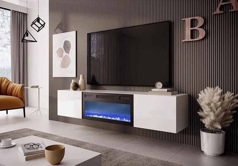 TV шкаф с вградена камина  LIVO RTV-180W K