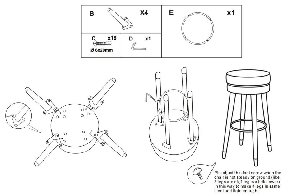 Черен/в златист цвят тапициран бар стол (височина на седалката 74 cm) Paris – Mauro Ferretti