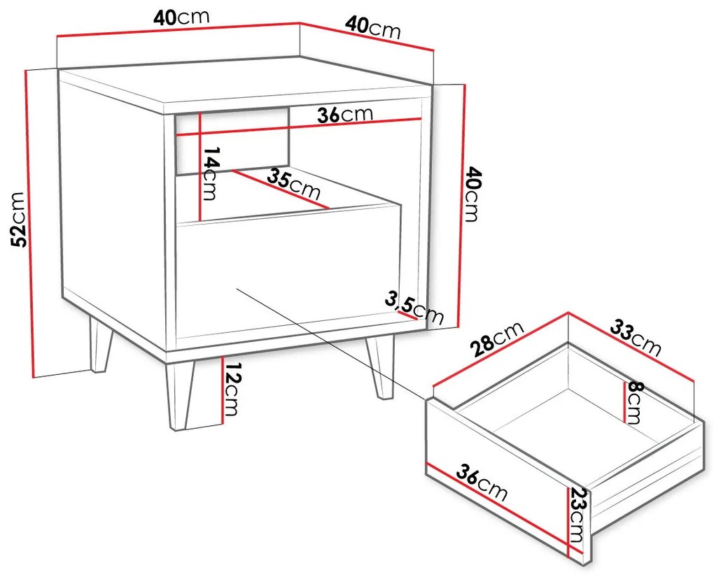 Нощно шкафче Ferido 1SZ