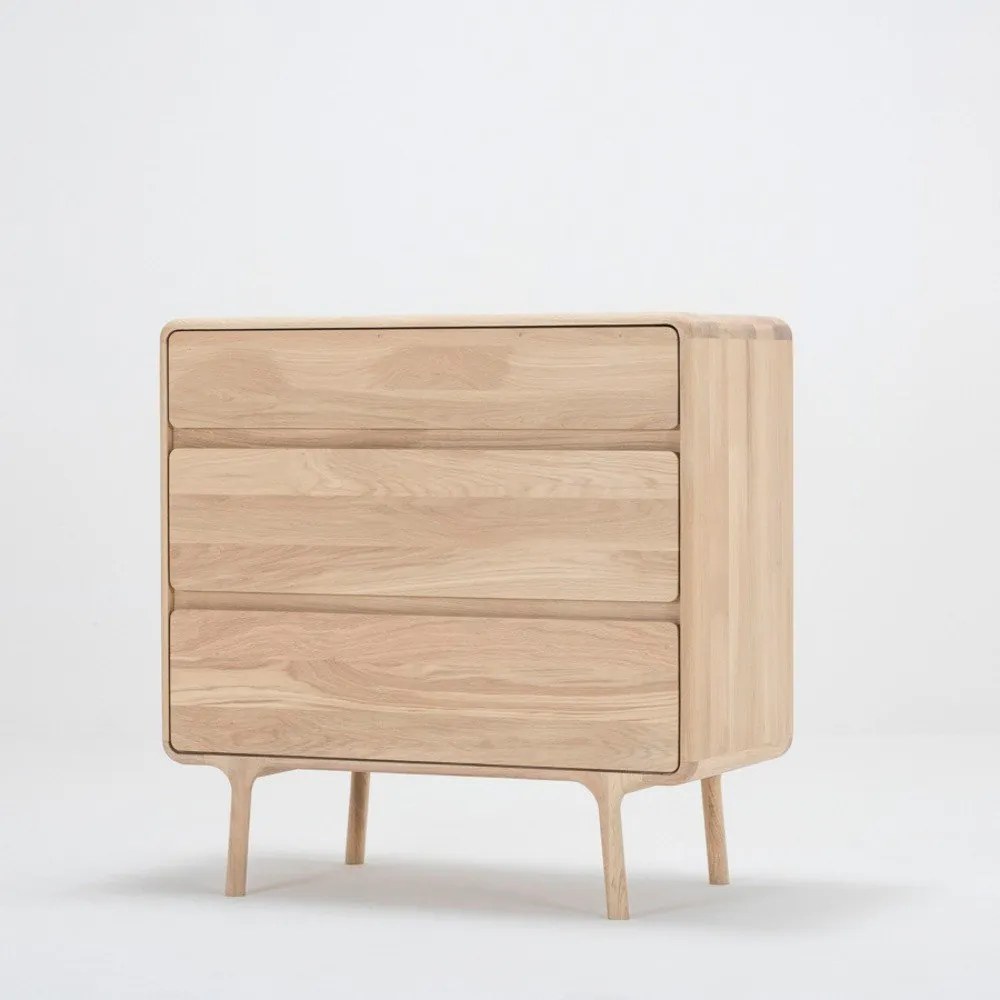 Масивен дъбов скрин с 3 чекмеджета Fawn - Gazzda