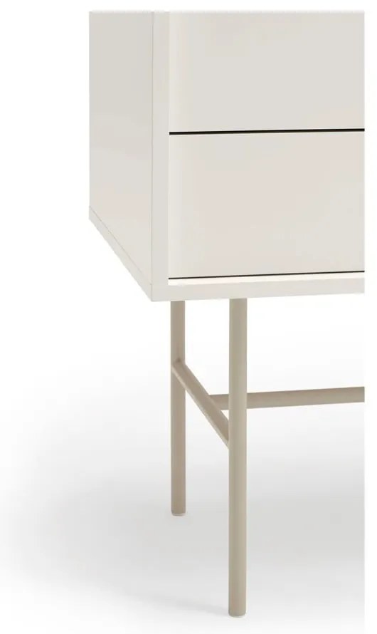 Нисък скрин с плъзгащи се врати в светлосиво и кремаво 140x91 cm Nube - Teulat