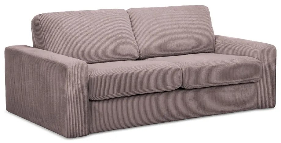 Сиво-розов разтегателен диван от рипсено кадифе 195 cm Nona – Makamii