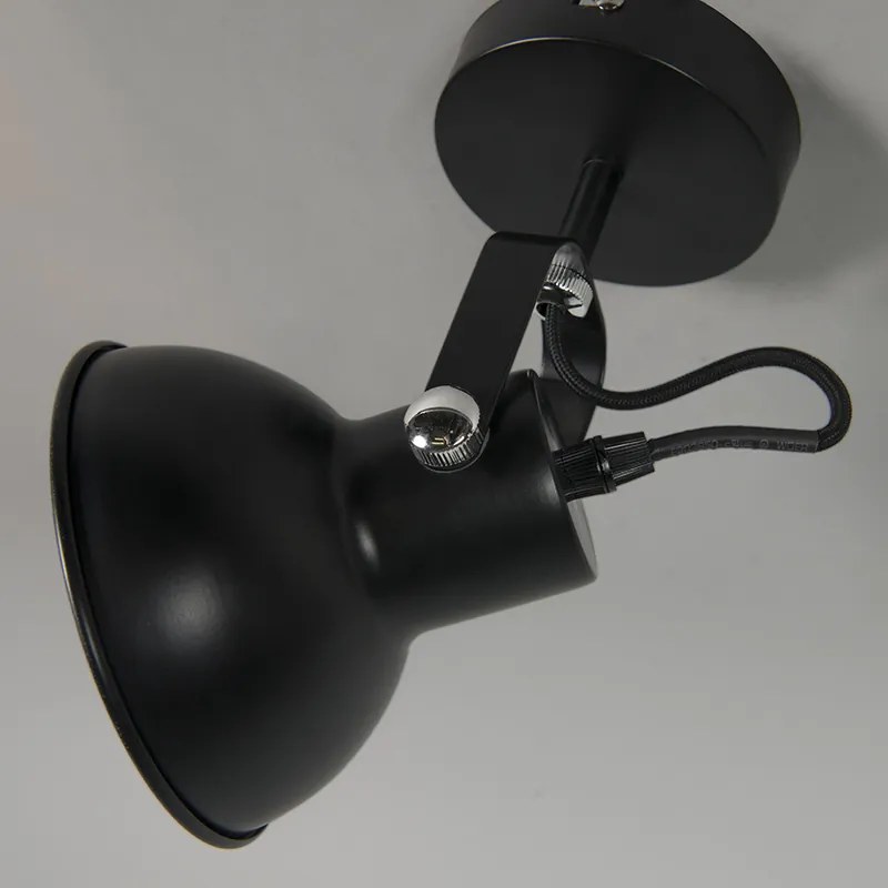 Индустриална стенна и таванна лампа черна наклонена - Guida