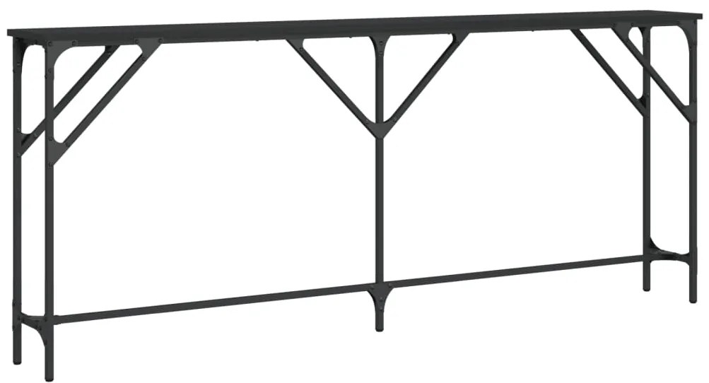 837767 vidaXL Конзолна маса, черна, 180x23x75 см, инженерно дърво