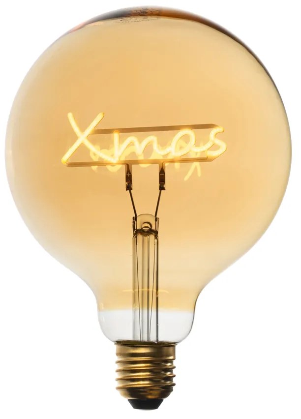 Коледна LED крушка E27 Xmas с филамент G125 кехлибарена 1.8W 100 lm 1800K