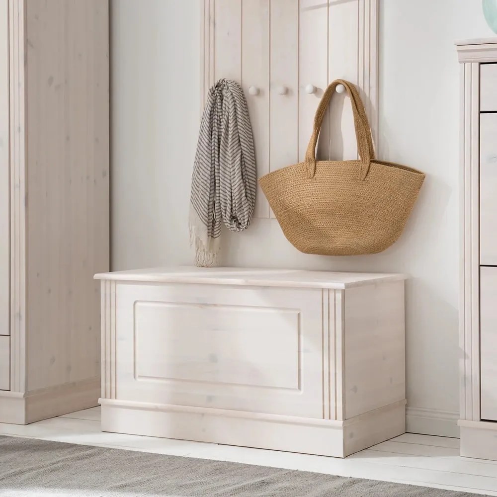 Бяла ракла от масивен бор 80x45 cm Anita – Støraa