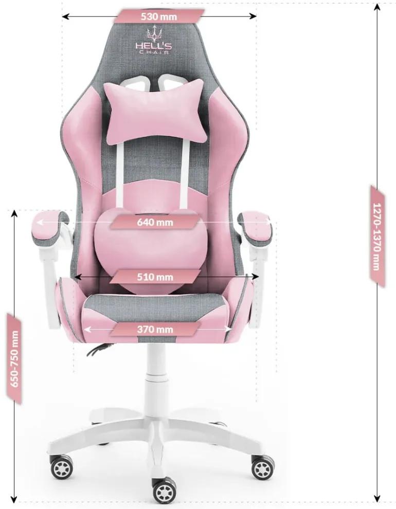 Геймърски стол Rainbow Pink Gray Mesh