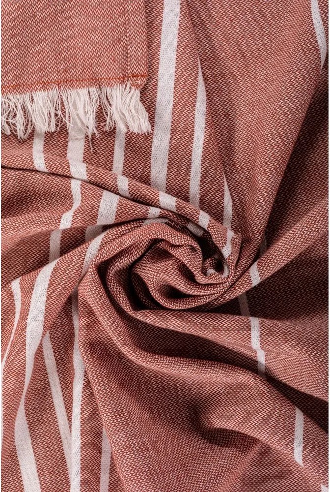 Теракотено памучно одеяло 150x200 cm Solene – Tiseco Home Studio