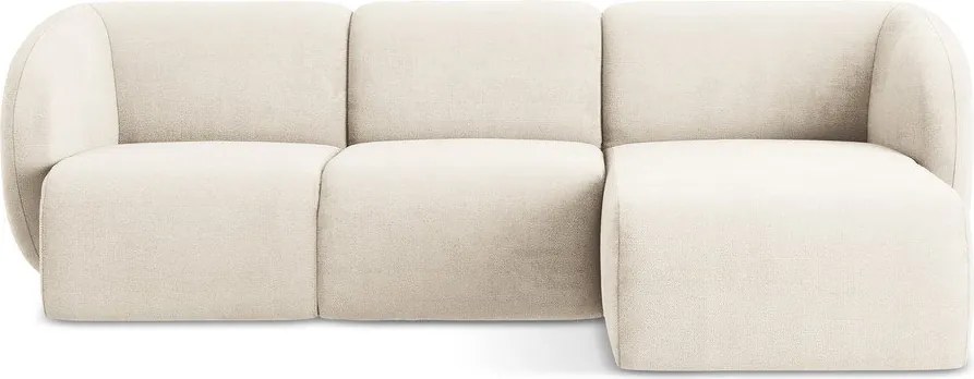 Бежов шенилов ъглов диван (десен ъгъл) Lani – Makamii