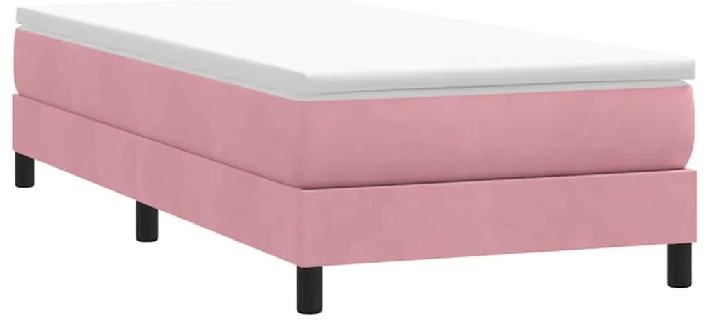 3315812 vidaXL Box Spring легло без матрак розово 90x210 cm кадифе