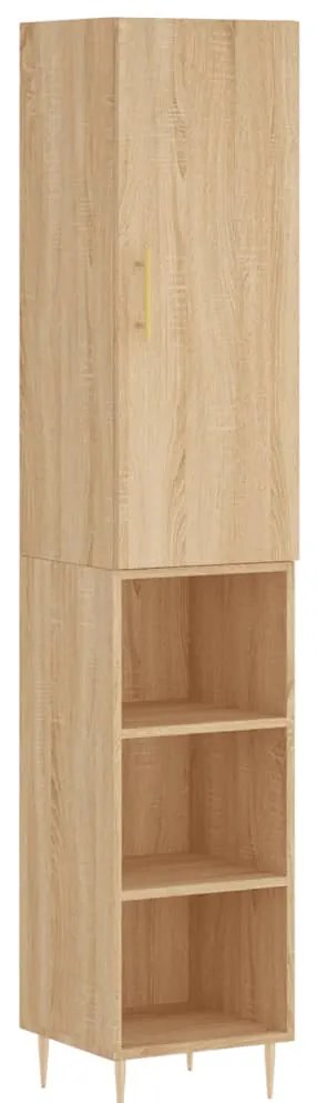 3198972 vidaXL Висок шкаф, сонома дъб, 34,5x34x180 см, инженерно дърво