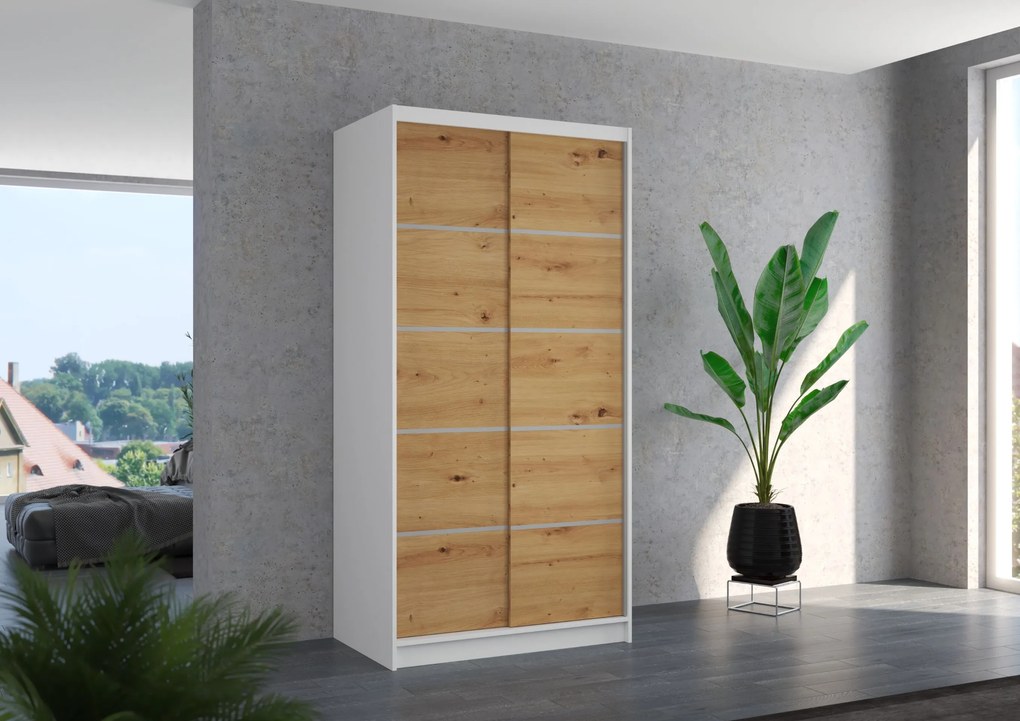 Гардероб Frule 100 Sliding-White-Black