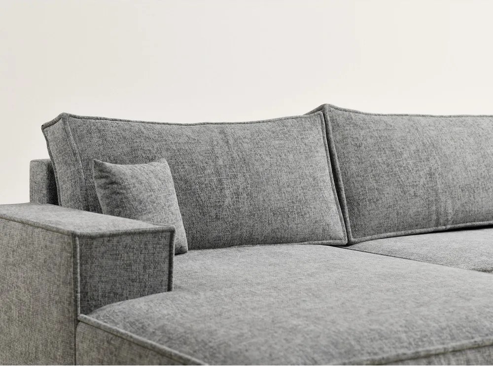 Сив шенилов сгъваем/с място за съхранение ъглов диван (U форма) Kyoto – Maison de Rêve