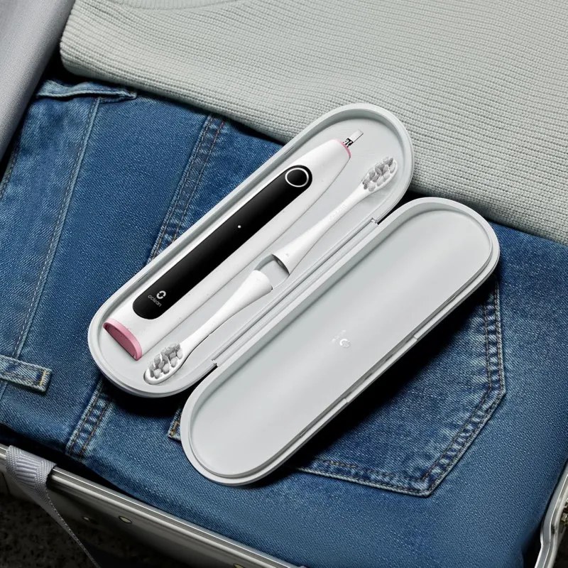 Електрическа четка за зъби Oclean X Lite Set, 72000 об/мин, 5 режима, Smart, Тъчскрийн, До 40 дни автономия, Отчитане на почистените зони, +Калъф, Светлосив
