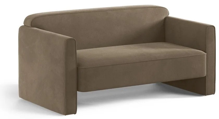 Кафяво-сив кадифен диван 140 cm Abby – Micadoni