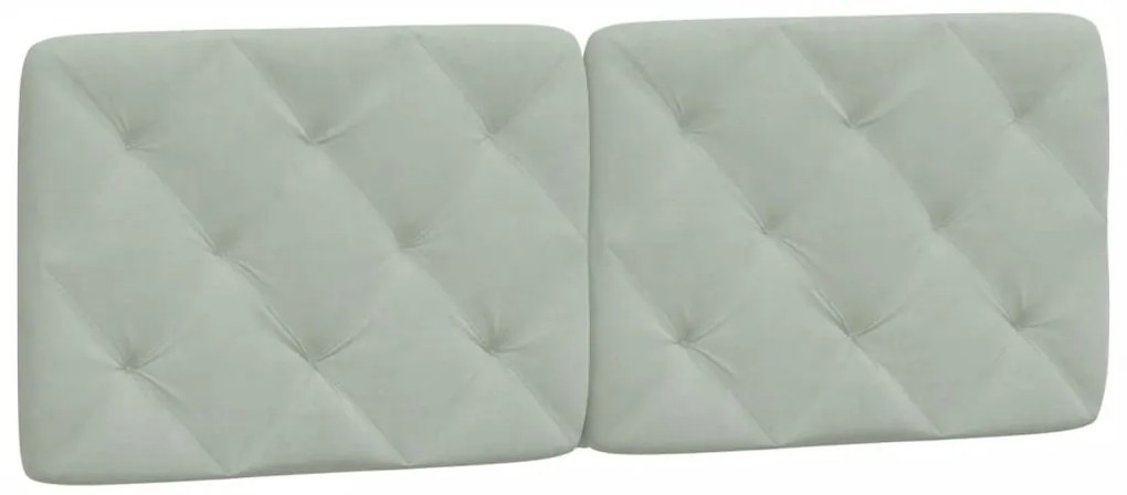 374720 vidaXL Мека табла за легло, светлосива, 120 см, кадифе