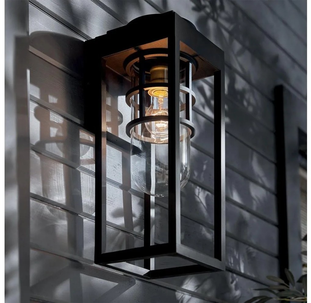 Kichler KL-HONE-M-BKT - Външно стенно осветително тяло HONE M 1xE27/60W/230V IP44