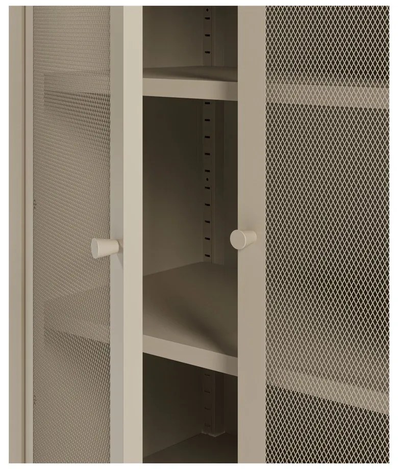 Кремаво метално шкафче 70x100x40 cm Fayna – Marckeric