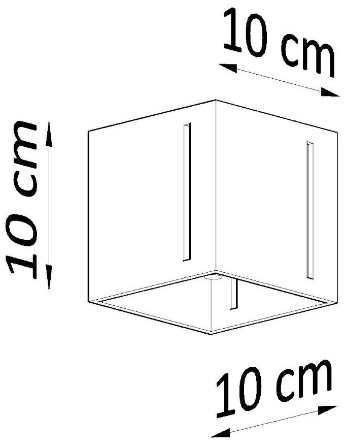 Бяло осветително тяло за таван с метален абажур 10x10 cm Pax – Sollux