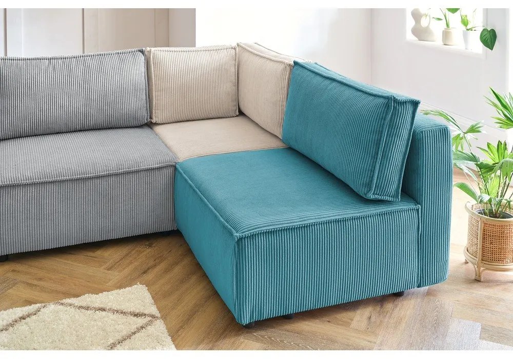 Променлив ъглов U-образен диван от велур Nihad modular - Bobochic Paris