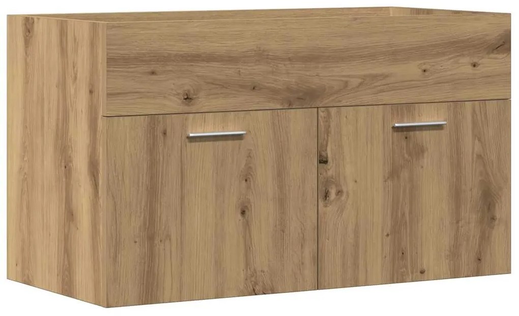 856212 vidaXL Шкаф за мивка за баня, дъб артизан 80x38,5x46см инженерно дърво