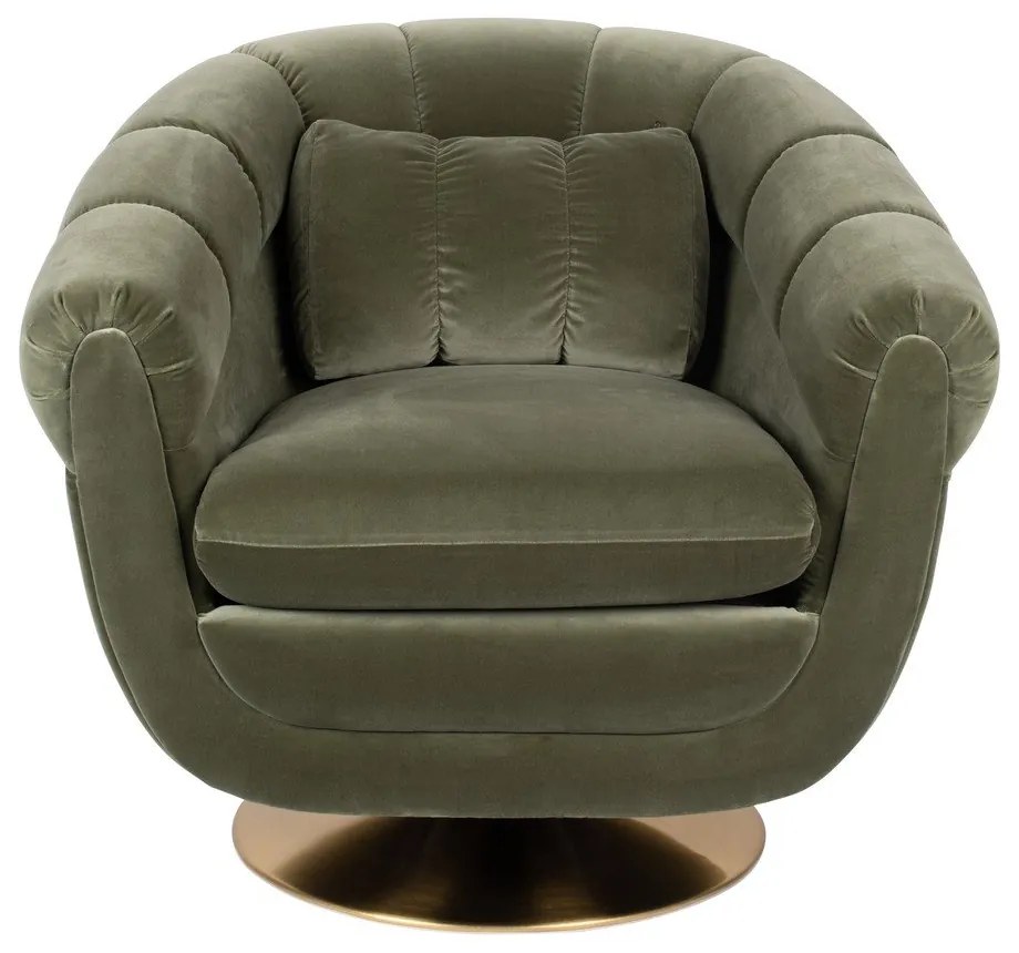 Маслиненозелено кадифено кресло Member - Dutchbone