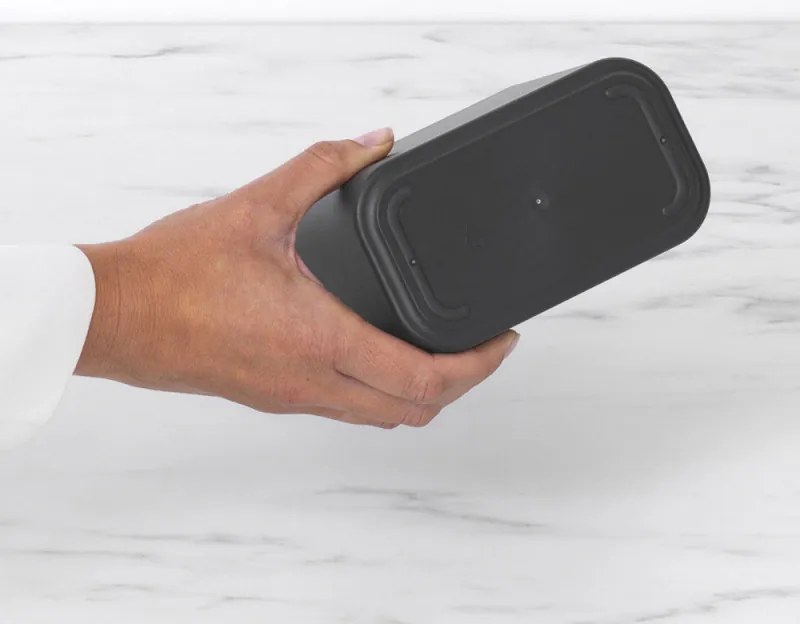 Кошче за отпадъци за баня Brabantia MindSet 1005688, Минерално покритие, Люлеещ се капак, Тъмносив