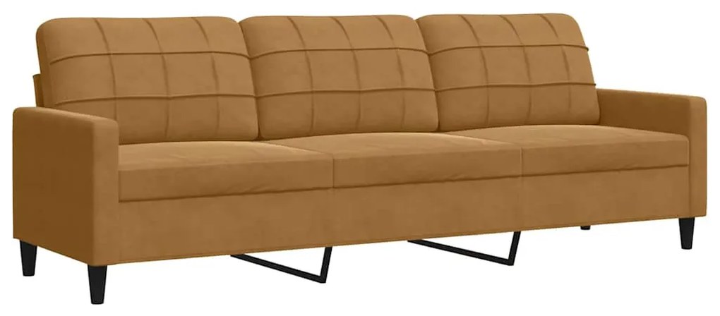 4007651 vidaXL 3-местен диван, кафяв, 210 см, кадифе