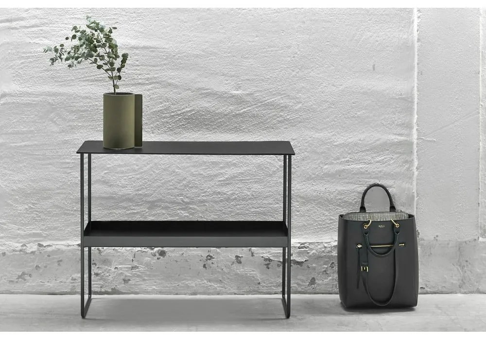 Черна метална конзолна маса 29x78 cm Bull – LIND DNA