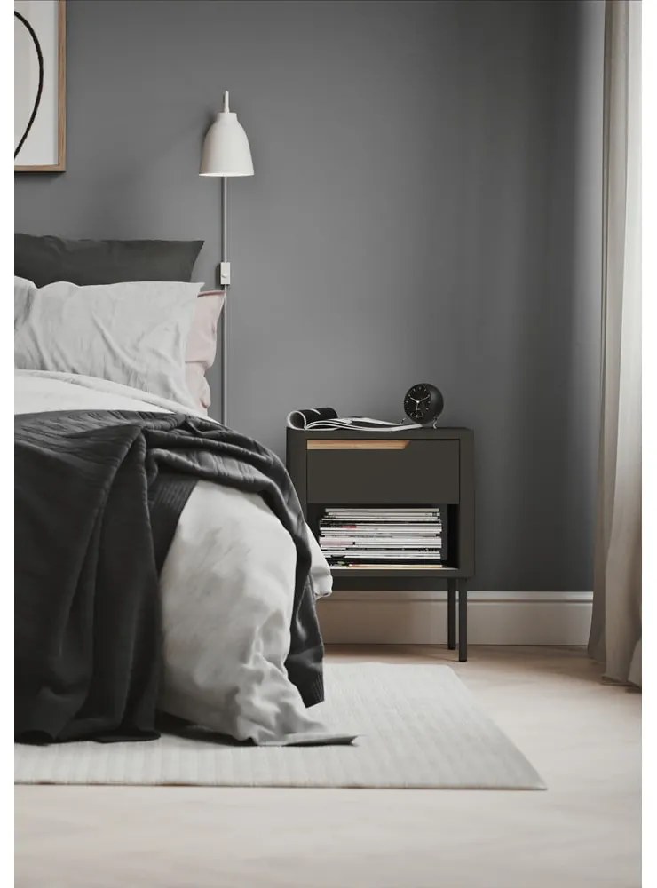 Антрацитно сиво нощно шкафче Switch - Tenzo