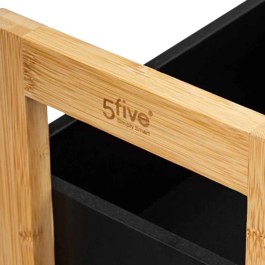 Етажерка на колела 5five Natureo, 3 нива - Черен