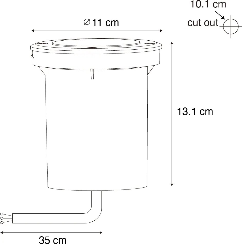 Модерен външен наземно прожектор черен 35 мм регулируем IP65 - Delux
