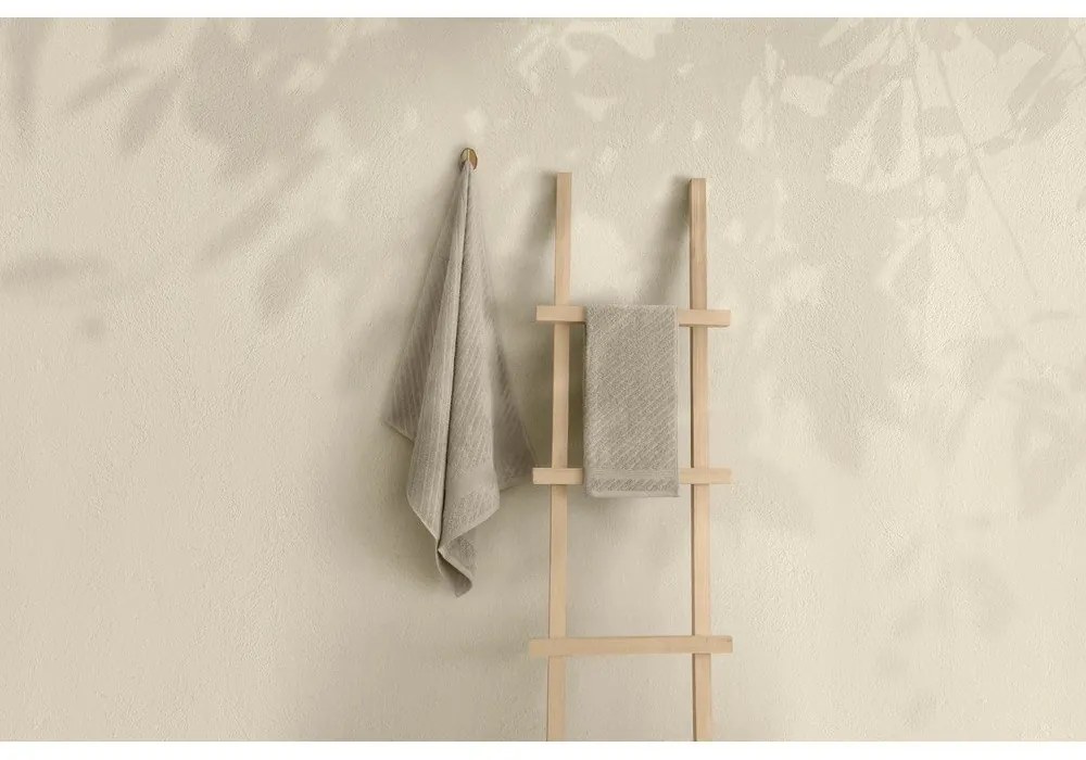 Светлобежова памучна кърпа и хавлия за баня в комплект от 2 броя - Foutastic