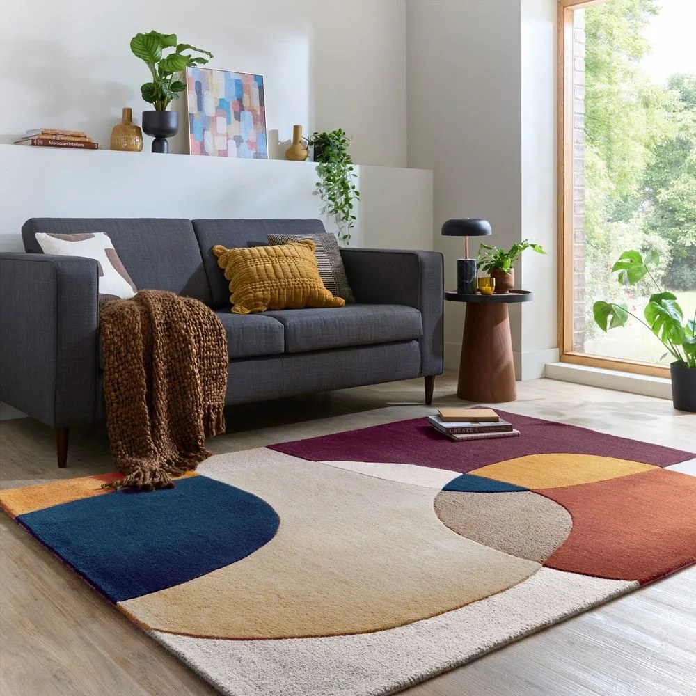 Лилав ръчно изработен вълнен килим 200x290 cm Glow Purple Multi – Flair Rugs