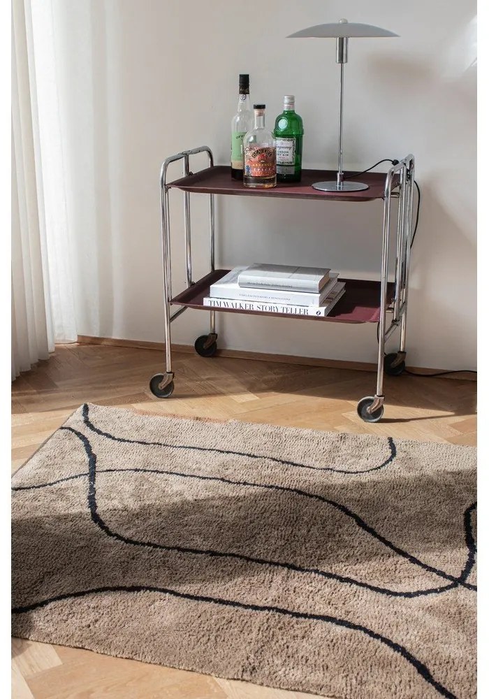 Кафяв памучен килим подходящ за пране 100x140 cm Shadow – Mette Ditmer Denmark