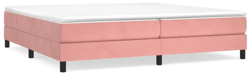 3120795 vidaXL Рамка за легло с пружини, розова, 200x200 см, кадифе