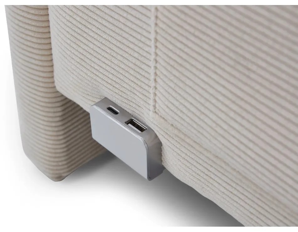 Бежово тапицирано детско легло 90x200 cm без ламелно дъно Cool – Meise Möbel