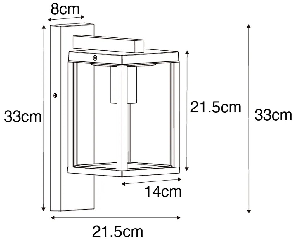 Смарт външен стенен фенер ръждивокафяв IP44 вкл. WiFi ST64 - Charlois