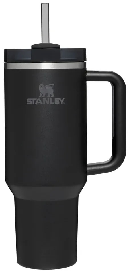 Черен термос със сламка от неръждаема стомана 1,18 l Quencher H2.0 FlowState Tumbler Black – Stanley